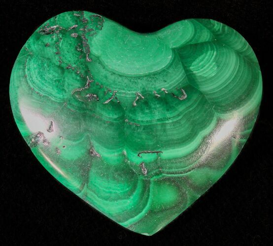 Polished Malachite Heart - Congo #63196